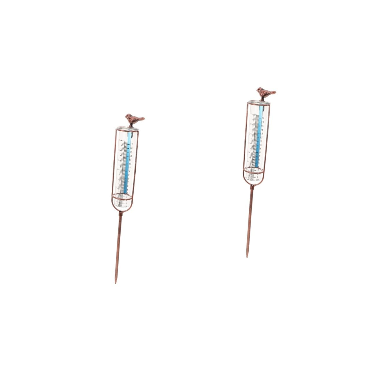 Gatuida 2stücke Regenmesser Ersatzrohr Transparentes Messrohr Für Garten Outdoor Präzise Messung Stabil Langlebig Elegantes Design Mit Rotem Dichtungsring