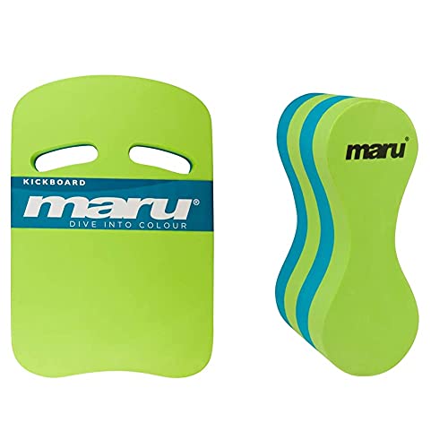 Maru-Unisexs-AT7124-Two-Grip-Fitness-Kickboard-LimeBlue-One-Size-Unisex-Youth-AT7129-Pull-Buoy-LimeBlue-Kids