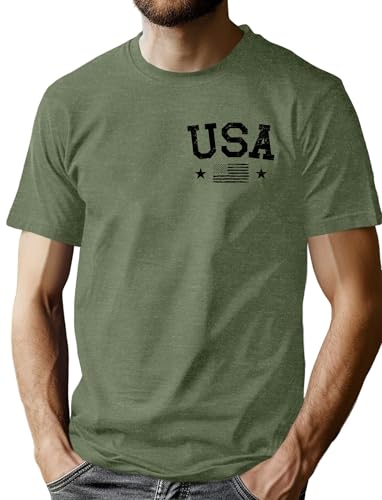 Image of Ithalt Men's American Flag Shirt 4th of July T-Shirt USA Patriotic Tee Shirt Independence Day Top
