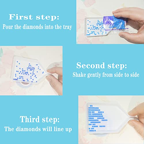 12PCS Plastic Diamond Art Painting Trays,3.8 x 2.2 Inches Bead Sorting Trays Organizer, Diamond Art Painting Tool Accessories for DIY Art Craft