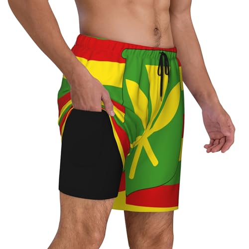 Maillot de bain pour homme avec doublure de compression short de plage Kanaka