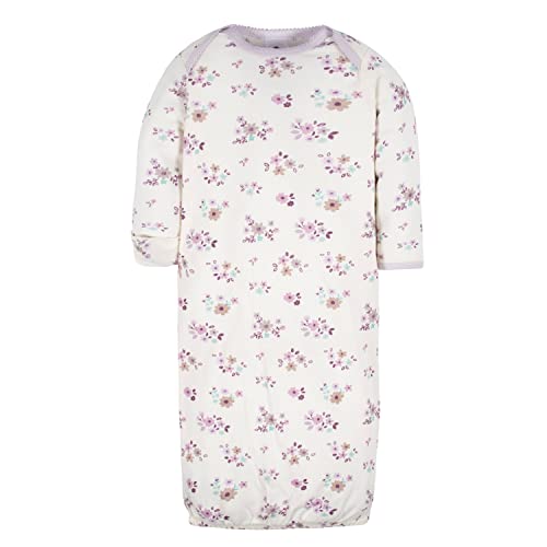 Image of Gerber Baby Girls 4-Pack Sleeper Gown - Soft Cotton Newborn Nightgowns, Elastic Hem Sleepwear Set for Infant Girls
