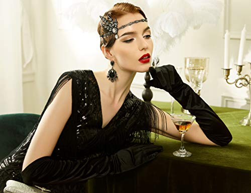 BABEYOND Damen Handschuhe Satin Classic Opera Fest Party Audrey Hepburn 1920er Stil Handschuhe Elastisch Erwachsene Größe Ellenbogen bis Handgelenk Länge 55cm