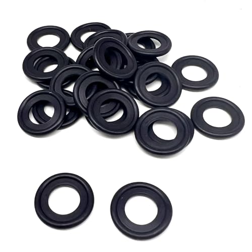 Image of Downhill 25 PCS M12 Oil Drain Plug Gasket, Rubber Crush Washer Seals, Engine Oil Crush Washers, Replace OEM 12616850 3536966, Compatible with Chevy Buick Ford GMC Ca-dillac (Black)