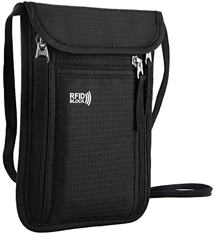 Travel Pouch Neck Wallet RFID Blocking Passport Holder Organizer ...
