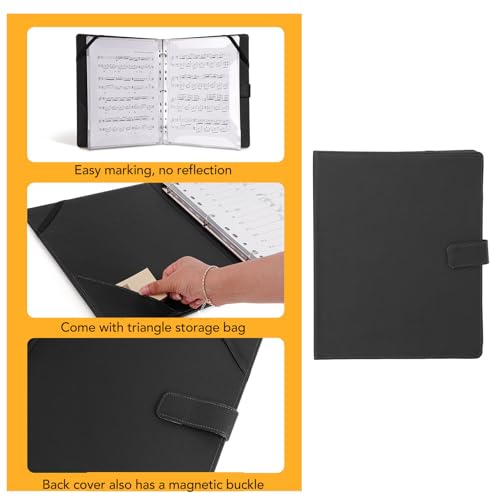 SPYMINNPOO Notenmappe, Klaviernoten, Gitarrennoten, Notenmappe für Band, Orchester, Chor mit Seitenzahlen (Black)