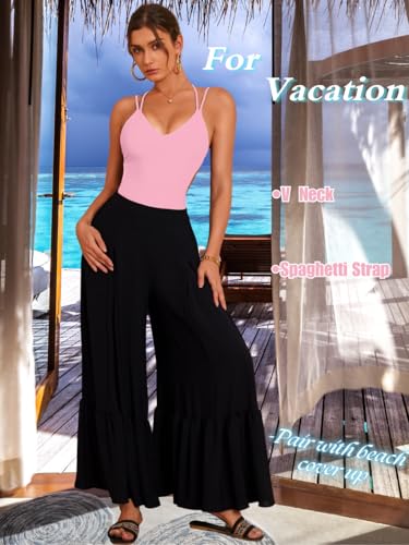 Image of ShawGobow Sexy Swimsuit for Women,Backless Scrunch Butt High Cut Monokini,One Piece Cheeky Bathing Suit Beach Pool Party