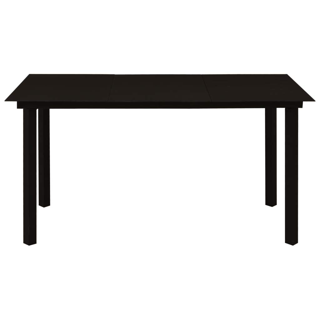 vidaXL Mobilier à Dîner d'Extérieur 7 pcs Ensemble de Salle à Manger de Jardin Mobilier de Patio Terrasse Cuisine Intérieur Rotin PVC Noir
