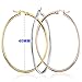 FIBO STEEL Stainless Steel Hoop Earrings Set for Women, 3 Pairs a Set 40mm