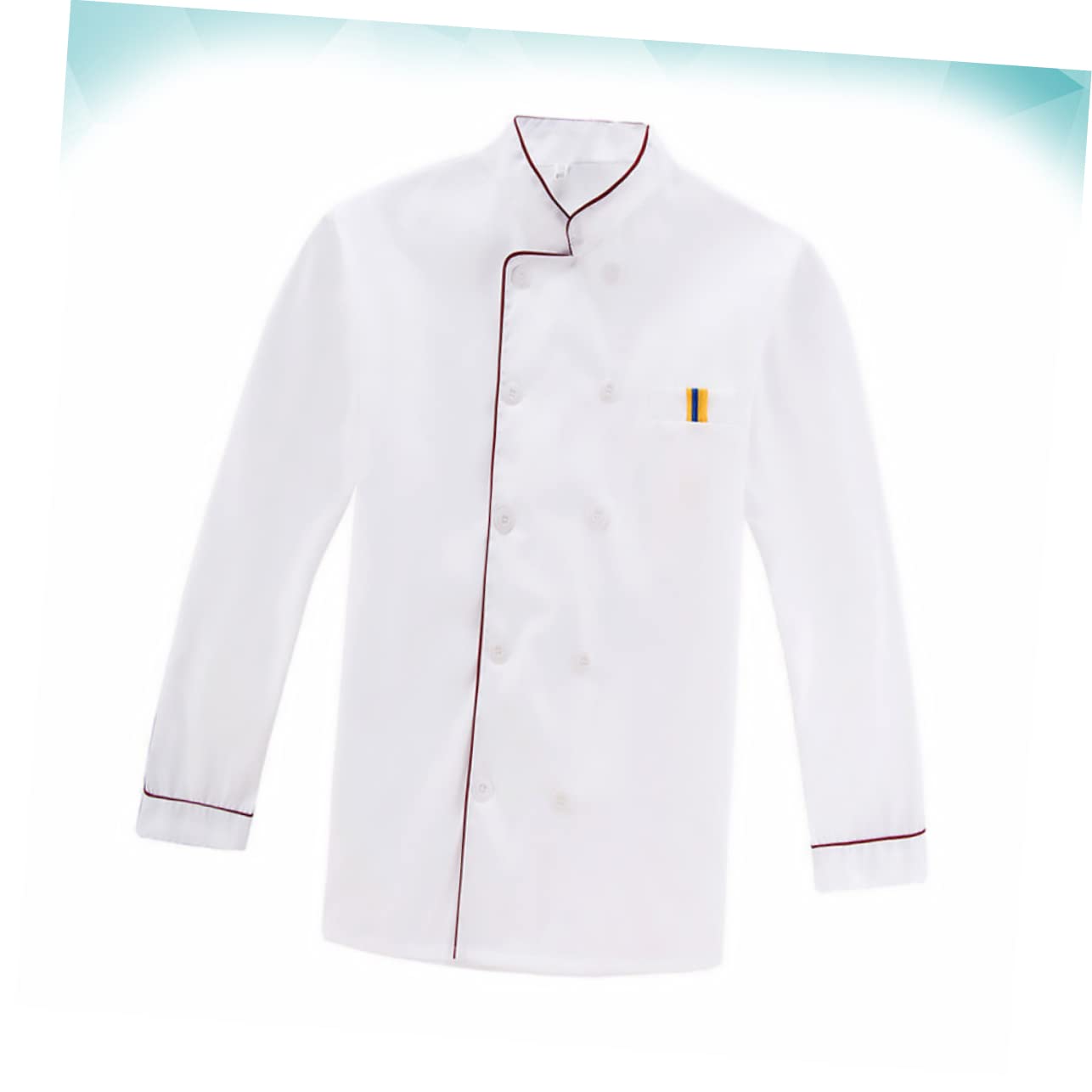BESPORTBLE Long Sleeve Chef Coat Casual Loose Work Uniform for Restaurant Bar Hotel Outdoor Barbecue Breathable and Wearproof Red Embossed Jacket