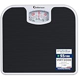 Adamson A21 Analog Scales for Body Weight - Up to 300 LB - New 2024 - Anti-Skid Rubber Surface + Large Numbers - Analog Bathroom Scale - Affordable - Durable with 20-Year Warranty - Black