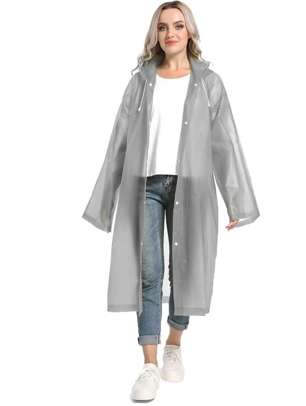 Image of OKARA EVA Waterproof Rain Coat Hooded Outdoor Water Resistant Suit Portable Men and Women