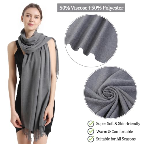 Image of Pashmina Scarf and Shawl - Soft Women Pashminas Wrap for Wedding Evening Party dresses