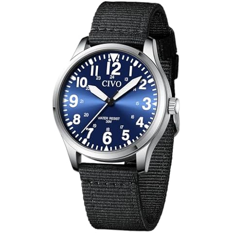 CIVO Military Watch for Men Waterproof: Analog Mens Watches Classic Design - Field Wrist Watches for Man - Tactical Quartz Watches Cover