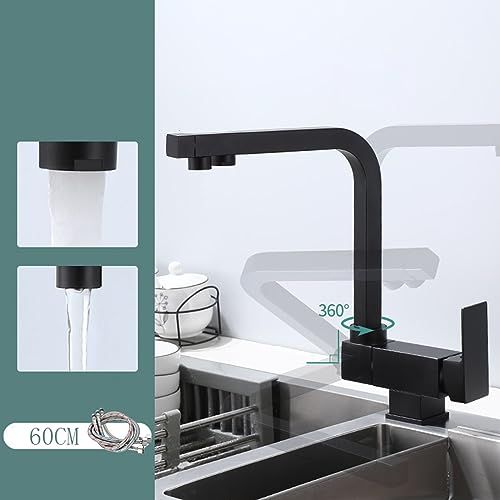 Robinet eau potable pliable 3 voies mitigeur évier cuisine pivotant - 3
