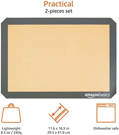 Amazon Basics Silicone Baking Mat - 2-Piece Set