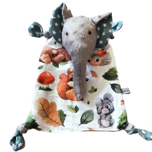 Peluche éléphant forêt en velours : l'histoire d'un doudou français