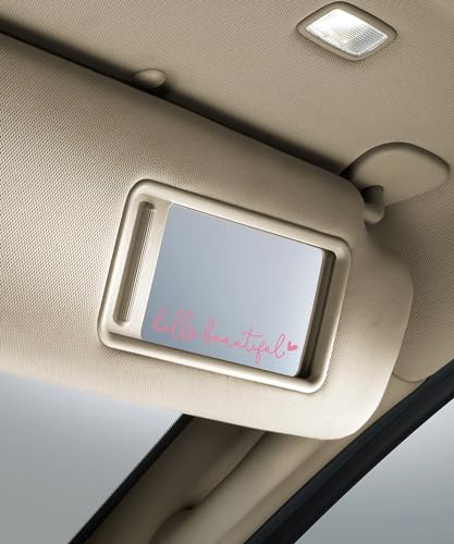 Image of RACOONA Mirror Decal - Hello Beautiful Rearview Sticker, Car Accessories Window Decal, Self Affirmations Decoration (Pink)