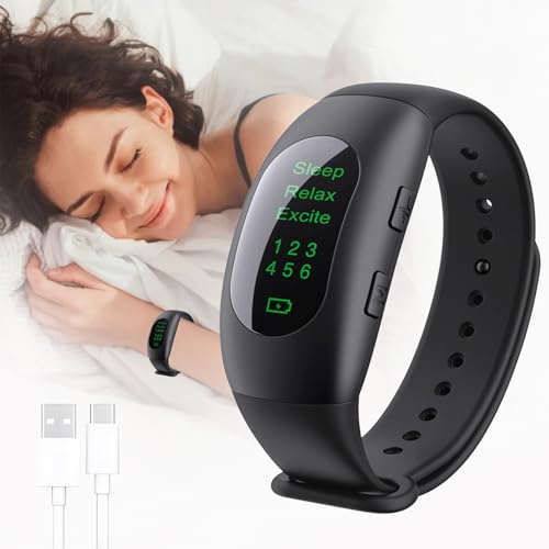Recopilación de Ayuda para dormir los mejores 5. 42 OPUEW Pulsera de Dispositivo para Ayudar a Dormir, Dispositivo contra la ansiedad, Equipo de Ayuda Natural para Dormir, Neurocontrol Alivia el Insomnio, la Ansiedad y el Estrés