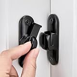 Wocoe Black 90/180° Barn Door Latches，Right Angle Door Lock,Zinc Alloy Flip Latch for Cabinets, Windows, Gardens, Barn, Bathroom,Cabinets and Small pet Cages