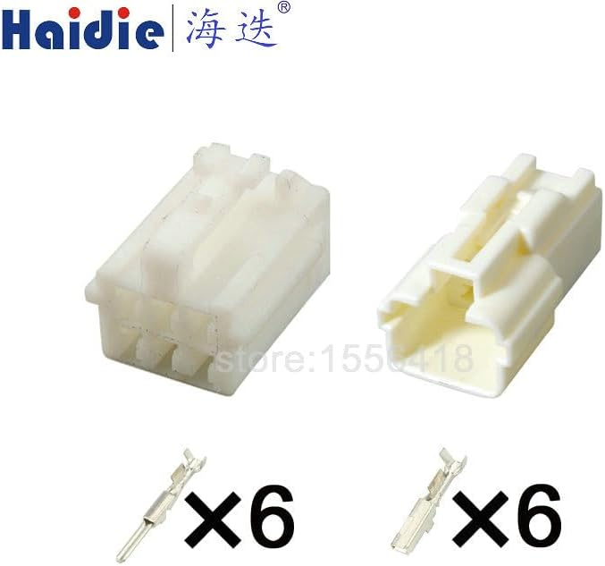 Boicus Wiring Connecting Terminals - 1-20 sets 6 Pin 7283-1068/90980-11001 Fuel Injector Plug Automotive Connector 7282-1068/90980-10998 - (Color: male female set, Package: 20 sets)