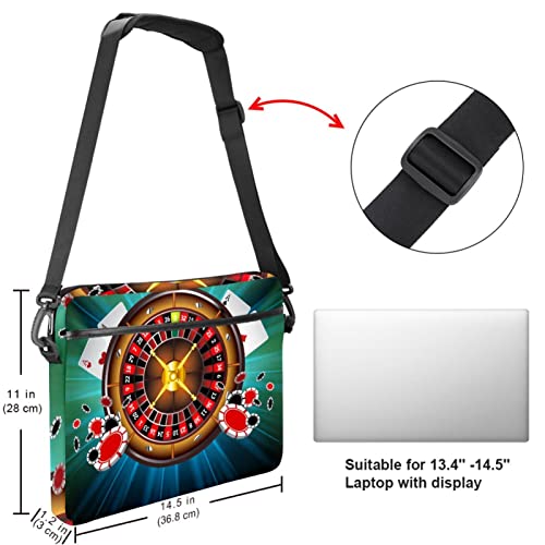 Funda de hombro para ordenador de 13 a 14.5 pulgadas con diseño de casino multicolor 5