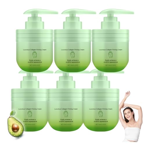 Lujosa crema reafirmante de colágeno, loción corporal para la piel flácida de las mujeres, hidrata profundamente, tonifica la piel para un aspecto más joven, para todas las zonas del cuerpo (6