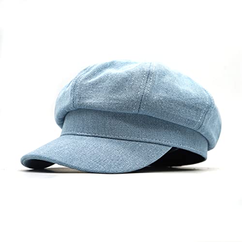 Béret octogonal en denim pour femme idéal pour vos balades en ville et sorties décontractées