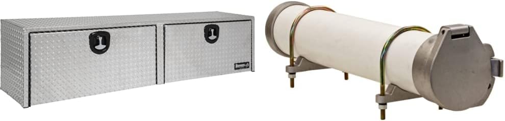 Buyers Products 1701551 Diamond Tread Aluminum Topsider Truck Box with T-Handle Latch, 16 x 13 x 72 Inch & CC400 PVC Conduit Carrier Kit, 4 Inch Diameter, White