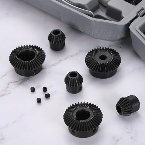 Image of uxcell 2Pcs Tapered Bevel Gears Set, 1.5 Mod 1:2 (15T /30T) Harden Steel Straight Bevel Gear, 90 Degree Steering Motor Gears, (10 /17mm Shaft Hole with Keyway)