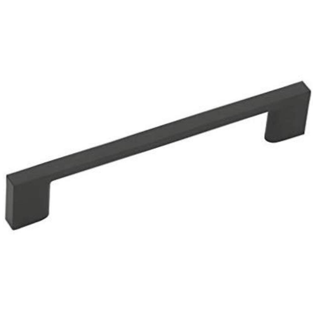 Wood GripCollection - 10 Pack Contemporary Solid Sleek Handle Pulls for Kitchen Cupboard Door, Dresser Drawers, Bathroom cabinets, Office Furniture and Wardrobe (5" Hole Center, Matte Black)