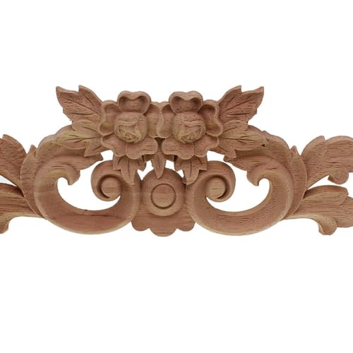 Apliques de madera tallada a mano de 45x10 cm para decoración elegante de muebles 5