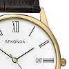 Sekonda Men's Analogue Quartz Watch with 38mm Alloy Case, White Dial and Leather Upper Strap 3676 #1