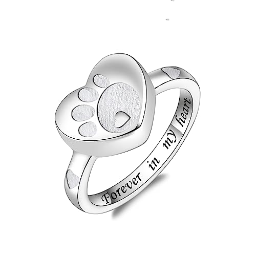 IOHUPCI Cremation Ring for Ashes 925 Sterling Silver Daisy Urn Ring Jewelry Keepsake Hold Loved Pets Dog Cat Ashes (8) (Silver, 7)