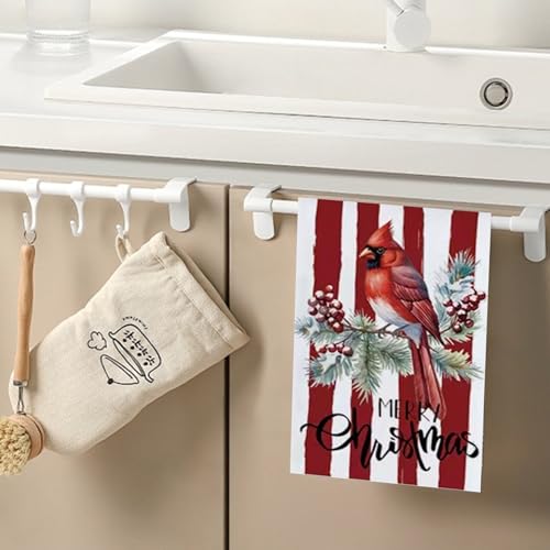 Toallas navideñas suaves de microfibra y paños de mano para decoración de baño 7