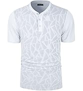 TAPULCO Collarless Golf Shirts for Men Quick Dry Color Block Breathable Soft Athletic Casual Dail...