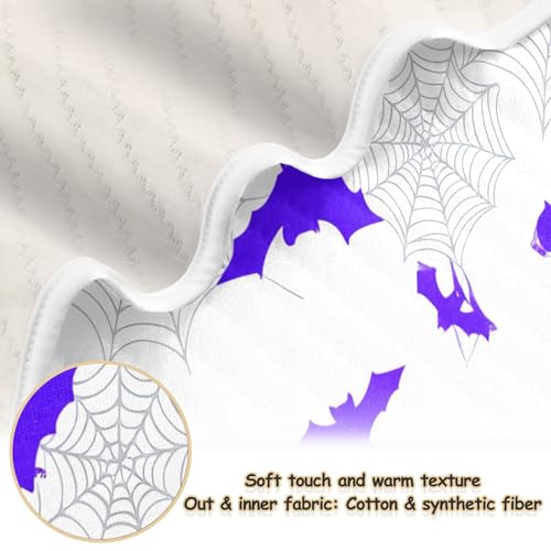 Burbuja Purple Bats Baby Blanket for Boys Girls, Nursery Soft Warm Swaddling Receiving Baby Blankets, 30x40 in Toddler Blanket2