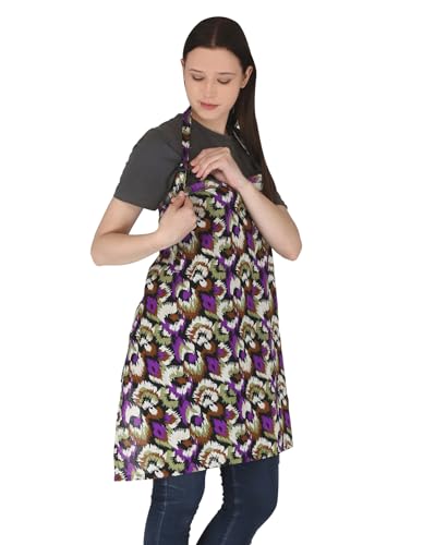 Image of Switchon Feeding Apron Cover Cotton Maternity Baby Breastfeeding Multipurpose for Mothers Printed Proudly Made in India (Multicolor)