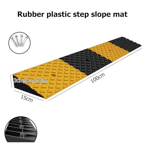Rampa portátil para silla de ruedas de goma resistente 100x15x4cm miniatura 2
