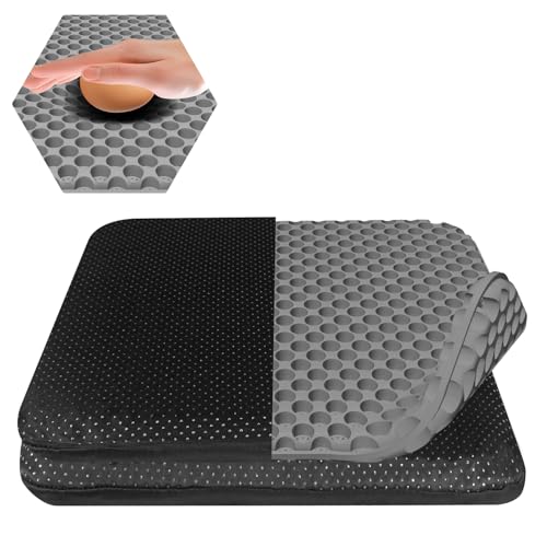 TOEVE Large Gel Seat Cushion For Long Sitting With Non-Slip Covers,Soft & Breathable For Chair,Gaming,Car,Office,Desk Chair and Wheelchair,Office Pads (42 x 36cm-Blue) (Grey-45 x 45cm)