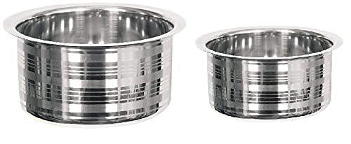 ShivhomeworldShiv Home World Stainless Steel Polished Tope/Flat Bottom Tope,(5000ML,3000ML) Capacity Size No (18,16)