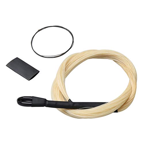 Yibuy 80cm Length Erhu Bow Horse Hair Black White Finely Erhu Bowstring Musical Replacement Part for...