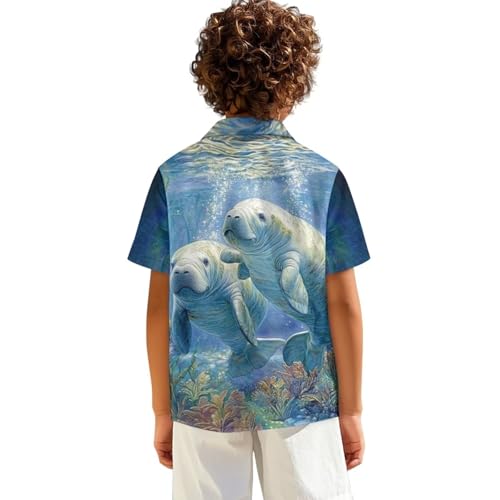 Uourmeti Toddler Boys Hawaiian Dress Shirts Summer Blouse Short Sleeve Button Down Tops2