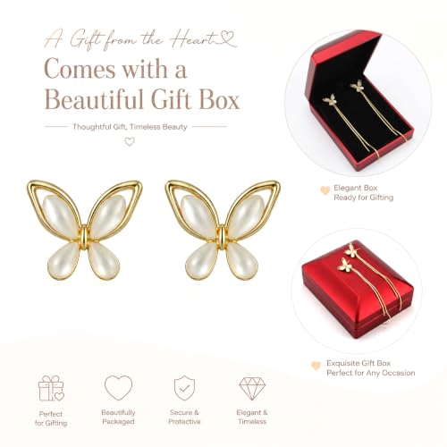 HEFEIYU 14K Gold Plated Flower Dangle Earrings for Women, Hypoallergenic Cubic Zirconia Long Threader Chandelier Earrings, Elegant Crystal Jewelry for Wedding Bridal Prom Party Gifts - image 5