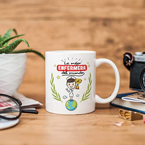 MUGFFINS Enfermera Tazas Originales de café y Desayuno para Regalar a Trabajadores Profesionales - La Mejor Enfermera… - Imagen 4