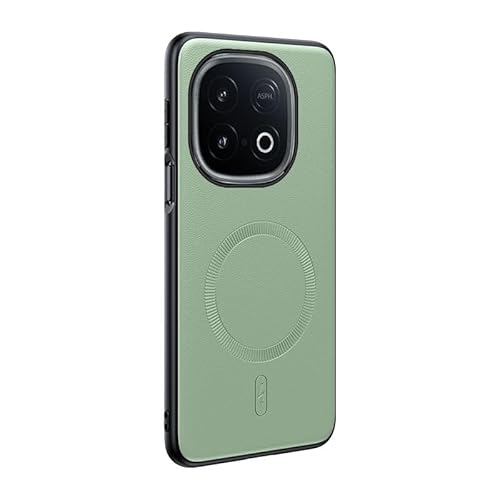 linsuyu Case Compatible with Vivo iQOO Z10 Turbo, Compatible with Vivo iQOO Z10 Turbo PU Leather Grain Magnetic snap Phone case-Green
