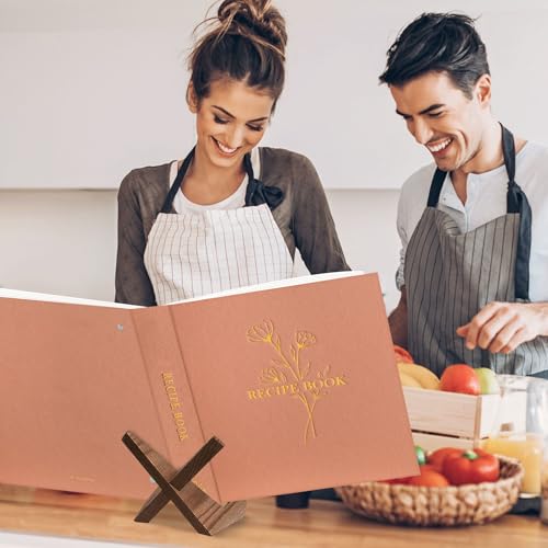 Lanpn Segregator na przepisy kulinarne, 3 pierścienie DIY książka kucharska do samodzielnego pisania, książka z przepisami do samodzielnego pisania, Recipe Binder segregator na przepisy z 8