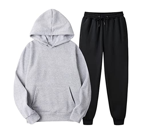 Survêtement homme Kiioouu automne hiver ensemble sweat à capuche et pantalon jogging streetwear XXL