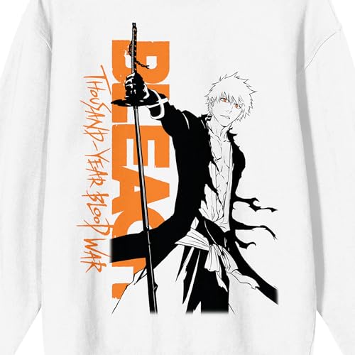 Bleach 1000 Year Blood War Ichigo Kurosaki Crew Neck Long Sleeve White Adult Sweatshirt2