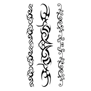 S.A.V.I 3D Temporary Tattoo Sticker Beautiful Black Colour Tribal Totem Cross Heart Popular Design Size 19x9 Cm - 1pc. (77-1), Multicolor, 9 g